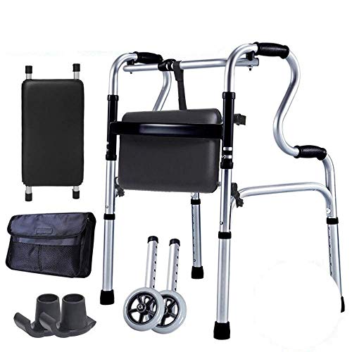 Faltbarer Rollator, Rollator, Zusammenklappbar, Leicht, 2 Räder, Vorderradstütze, Verstellbar, Tragbar, Kompakt, Gehhilfe Für Ältere Menschen,2 von GUHPZA