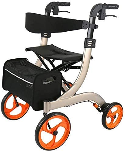 Faltbarer Rollator, Rolling Foldable, Junior Rollator Mit Sitz, 4 Räder Gehhilfen Doppelbremssystem, Verwendet Für Senioren Walking von GUHPZA