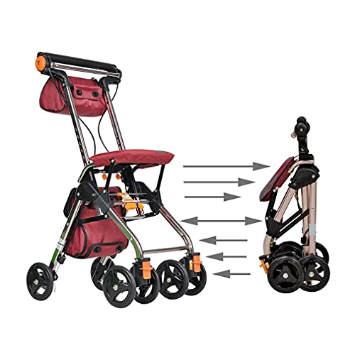 Faltbarer Rollator 4 Räder Tragbare Gehhilfen Faltbar, Rollator Mit Sitz, Rollendes Doppelbremssystem, Mobilitätshilfen Verwendet Für Senioren Gehen von GUHPZA