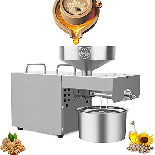 GUHPZA 610W Ölpresse Maschine Kommerziellen Haushalt Edelstahl Kalt Heiß Nussöl Extraktor Automatische Ölpresse Expeller für Mais Erdnuss Sonnenblumenkerne 3-6Kg/H von GUHPZA