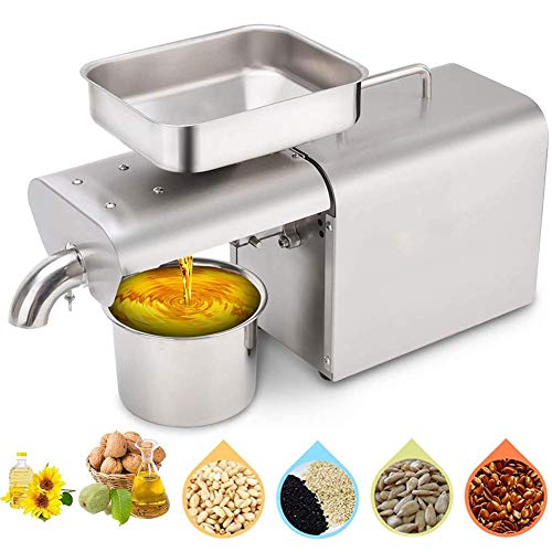 GUHPZA Cold Hot Nuts Oil Press Machine Automatischer elektrischer Ölaustreiber Kommerzieller Ölextraktor Home für Kokosnuss-Rizinus-Oliven Multifunktional 220V von GUHPZA
