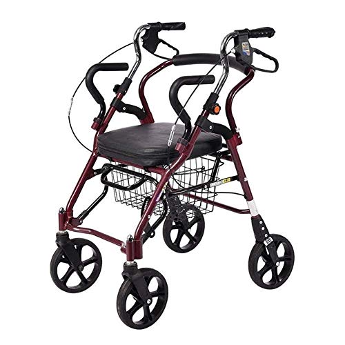 GUHPZA Faltbarer Rollator, 2-In-1-Faltrollator, 4-Rad-Rollen Mit Verstellbarem Griff Und Tragetasche Für Erwachsene, Senioren, Ältere Menschen Und Menschen Mit Behinderung von GUHPZA