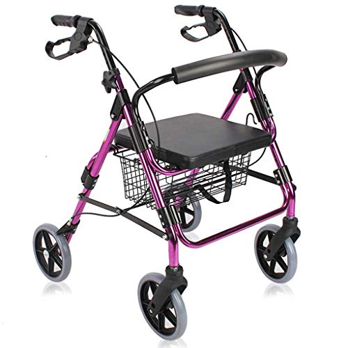 GUHPZA Faltbarer Rollator, Aluminium-Rollator Mit Sitz – Rollen Für Senioren Mit Rückenstütze, 100 Kg Unterstützung, Leicht von GUHPZA