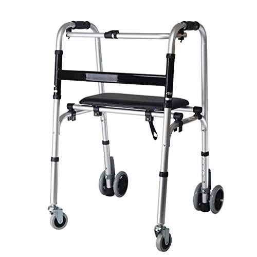 GUHPZA Faltbarer Rollator, Bariatrischer Hochleistungs-Faltrollator Mit 4 Rädern Für Senioren, Gehgestell, Leicht, Mobilitätshilfe Für Behinderte, Erwachsene, Extra Breite Rollen von GUHPZA