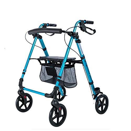 GUHPZA Faltbarer Rollator, Gehgestell, 4 Räder, Faltbar, Kompakte Mobilitätshilfen Mit Sitztasche, Transport, Mehrzweck-Gehstock, Ältere Menschen Mit Behinderung,#2 von GUHPZA