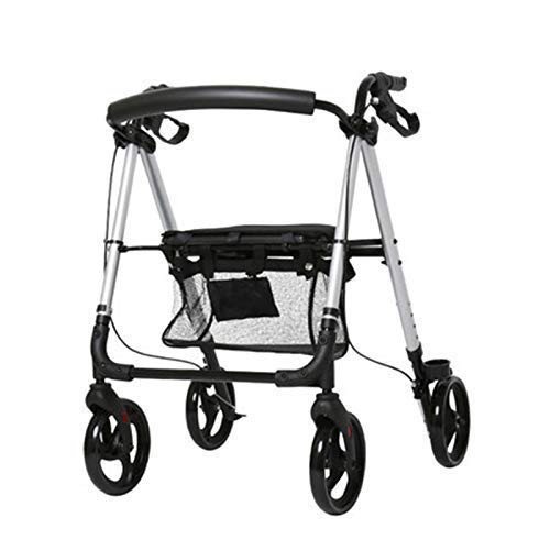 GUHPZA Faltbarer Rollator, Leichter Aluminium-Rollator, Verstellbares Rollen Mit Sitz Für Ältere Menschen, Behinderte Und Patienten Mit Eingeschränkter Mobilität, Gehstabilisator Mit Vier von GUHPZA