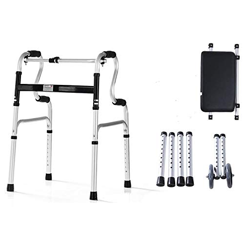 GUHPZA Faltbarer Rollator, Leichter Faltrollator Aus Aluminium Mit Gepolstertem Sitz, Mobilitätsrolling, 6-Zoll-Räder, Silber,2 von GUHPZA