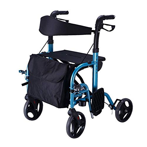 GUHPZA Faltbarer Rollator, Leichter Und Kompakter Rollator, 4 Räder, Höhenverstellbar, Aluminium, Mit Sitz, Tragbar, Mobilitätshilfen von GUHPZA