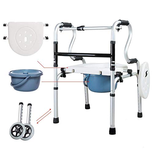 GUHPZA Faltbarer Rollator, Leichtgewicht-Rollator, Gehgestell Aus Aluminium, Verstellbares Rollen Mit Sitz Für Ältere Menschen, Gehstabilisator, 150 Kg Gewichtskapazität,2 von GUHPZA