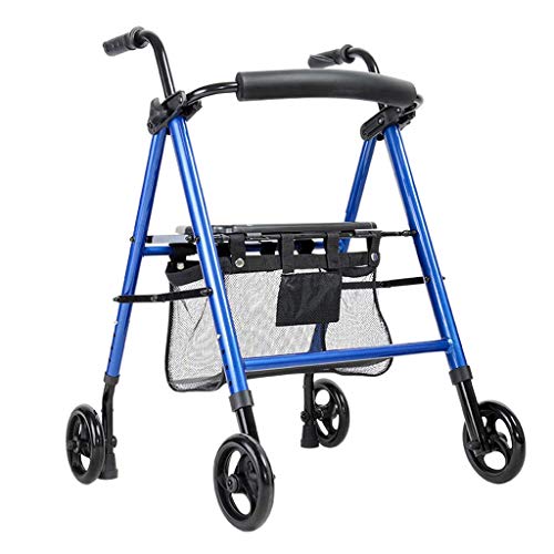 GUHPZA Faltbarer Rollator, Standard-Gehgestell, Rollator Mit Sitz Und Bremsen Und 4 Rädern, Leichte, Zusammenklappbare Mobilitätshilfe Zum Rollen Für Erwachsene, Senioren, Ältere Menschen von GUHPZA