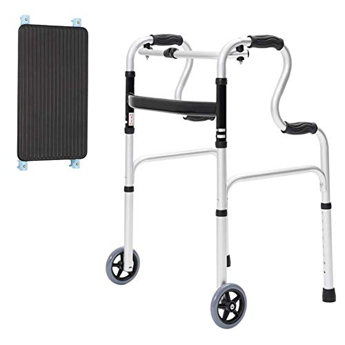 GUHPZA Faltbarer Rollator Aus Aluminium Für Senioren Mit Rückenstütze – Tragbares Rollen Für Senioren, Behinderte – Höhenverstellbar & Wasserdicht, with 2 Wheels von GUHPZA