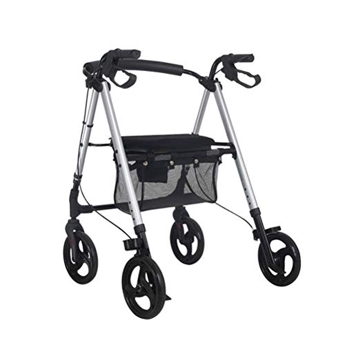 GUHPZA Faltbarer Rollator Mit 4 Rädern/Rollator Mit Schlaufenhandbremsen, Faltbar, Leicht, Mit Vier Rädern, Mit Sitzkissen Und Einkaufskorb, Für Ältere Menschen, Verstellbare Sicherheitsr GUHPZA Faltbarer Rollator Mit 4 Rädern/Rollator Mit Schlaufenhandbremsen, Faltbar, Leicht, Mit Vier Rädern, Mit Sitzkissen Und Einkaufskorb, Für Ältere Menschen, Verstellbare Sicherheitsr von GUHPZA