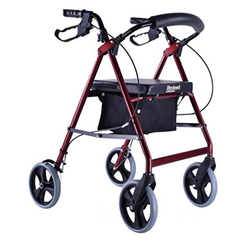 GUHPZA Faltbarer Rollator Rollatoren 4 Rad Mit Sitz Und Korb - Aluminium Rollator Hochklappbar Und Abnehmbare Rückenstütze Gepolsterter Sitz - Rollen Für Senioren,Red GUHPZA Faltbarer Rollator Rollatoren 4 Rad Mit Sitz Und Korb - Aluminium Rollator Hochklappbar Und Abnehmbare Rückenstütze Gepolsterter Sitz - Rollen Für Senioren,Red von GUHPZA