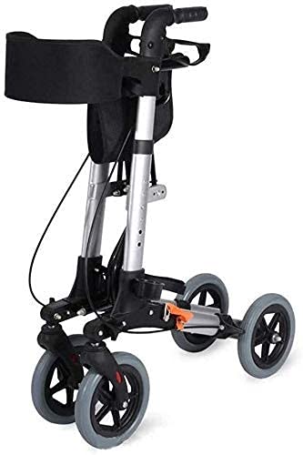 GUHPZA Faltrollator, Faltbarer Rollator Mit Sitz, Rollen Für Senioren Mit Rückenstütze, 8 Zoll Räder, Leichtgewicht, Gewichtsbelastung 130Kg von GUHPZA