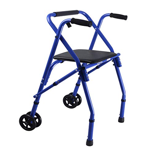 GUHPZA Faltrollator Bariatric Heavy Duty Faltrollator Mit Sitz Und Rädern Für Senioren, Erwachsene, Rollen Für Senioren, Extra Breites Vorderrad, Max. 220 Lbs von GUHPZA
