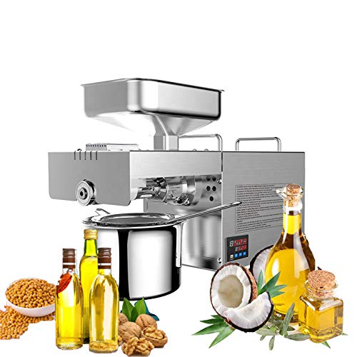 GUHPZA Home Ölpresse Maschine Edelstahl Ölpresse kalt heiß automatische Ölextraktionsmaschinen mit intelligentem Bedienfeld + LCD-Touchscreen für Avocado-Mandeln von GUHPZA