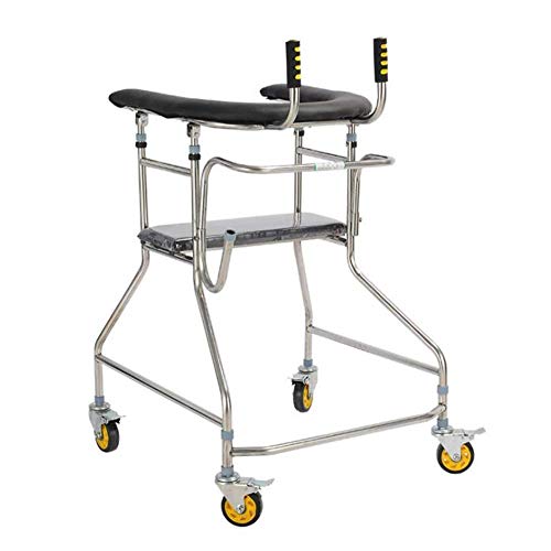 GUHPZA Klappbarer Rollator, Steh-GEH-Ständer, Gehhilfe/Stehgestell Mit Sitz Und 360° Drehbarem Rad, 4 Räder, Rollator Für Ältere Menschen Mit Eingeschränkter Mobilität von GUHPZA