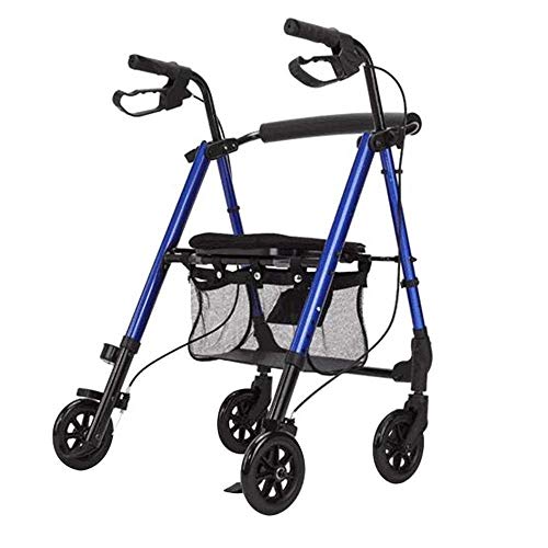 GUHPZA Klapprollator, Hochleistungsrollator Mit Sitz, Bariatrisches Rollen Unterstützt Bis Zu 157 Kg, Mit Handbremswagen, Klappbarer Einkaufswagen von GUHPZA