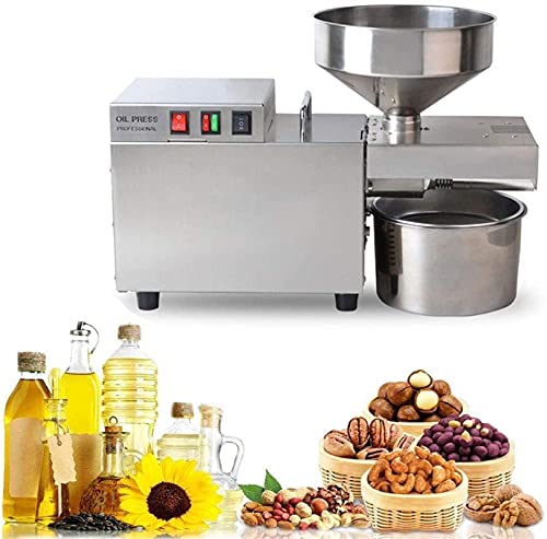 GUHPZA Kommerzielle Ölpresse Maschine kalter/heißer Nussöl-Extraktor automatischer lebensmittelechter Edelstahl-Heimöl-Expeller für Kokosnuss-Oliven-Erdnüsse von GUHPZA