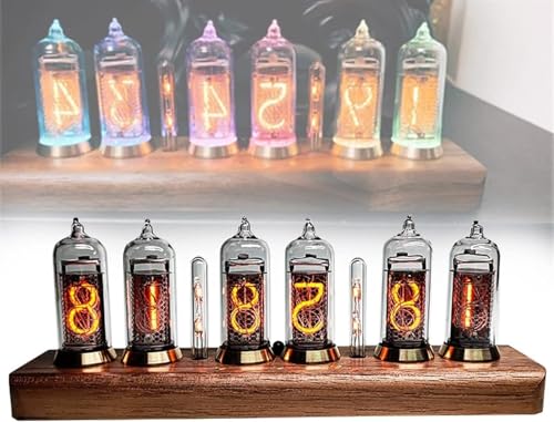 GUHPZA Kreative Led-Lichtröhrenuhr, Retro-Röhrenuhr Mit Bluetooth-Steuerung Und 10 Einstellbaren Helligkeitsstufen, Tischdekoration Für Freunde von GUHPZA
