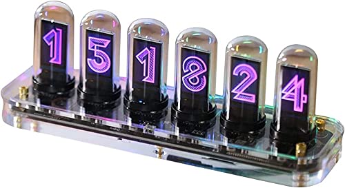 GUHPZA Kreative Röhrenuhr Zur Schreibtischdekoration, Simulation Eines DIY-Röhrenuhr-Kits, Digitale Kalender-Stoppuhr, 6-Bit-IPS-LCD-Bildschirm, Zeit-/Fotoanzeige, Int GUHPZA Kreative Röhrenuhr Zur Schreibtischdekoration, Simulation Eines DIY-Röhrenuhr-Kits, Digitale Kalender-Stoppuhr, 6-Bit-IPS-LCD-Bildschirm, Zeit-/Fotoanzeige, Int von GUHPZA