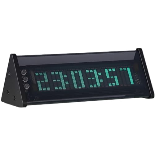 GUHPZA Led-Digitaluhr, Vfd-Musikspektrum-Schallpegelmesser, Mit Bluetooth 5.0-Empfänger, 5 Spektrum-Anzeigemodi Und 2 Zeitmodi, Mit Fernbedienung, Für Schlafzimmer von GUHPZA