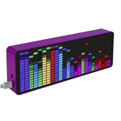 GUHPZA Led-Musikspektrumuhr, Audio-Rhythmusspektrumanalysator, Mit 20 Dynamischen 7-Farben-Dimmen, Sprachgesteuertem 1624-Segment-Rhythmuslicht Für Das Auto-Spielzimm,A GUHPZA Led-Musikspektrumuhr, Audio-Rhythmusspektrumanalysator, Mit 20 Dynamischen 7-Farben-Dimmen, Sprachgesteuertem 1624-Segment-Rhythmuslicht Für Das Auto-Spielzimm,A von GUHPZA
