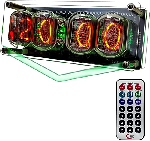 GUHPZA Leuchtende Uhr, Retro Modern Desk Vintage Punk Digital Desktop Kreative Ornamente USB Typ-C Anschlusstyp Röhrenuhr Mit In-12 Röhren von GUHPZA