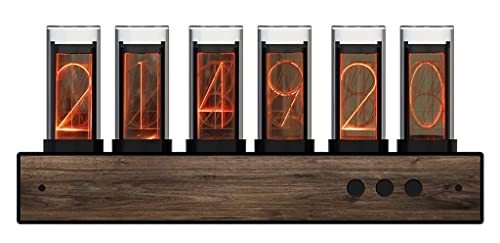 GUHPZA Röhren-Vintage-Digitalwecker, Leuchtröhrenuhr, Digitalröhrenuhr, Kreative Simulationsröhren-Digitaluhr, 6-Bit-RGB-Led-Zeitvariables Farbmagnetdesign von GUHPZA