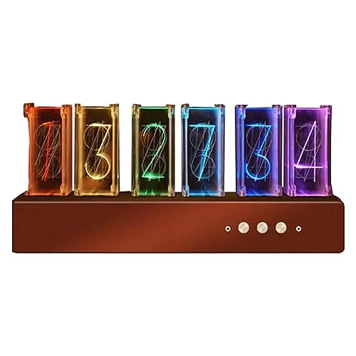 GUHPZA Röhrenuhr, 6-Bit-RGB-Pseudo-Glühröhrenuhr, Anzeigemodus Einstellbar, Farbhelligkeit Einstellbar, Stromversorgung Über USB, Jährlicher Fehler Innerhalb Von 20 S von GUHPZA