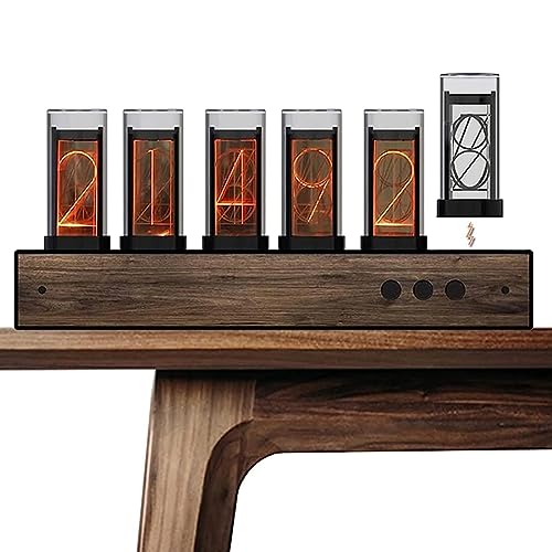 GUHPZA Röhrenuhr, DIY-Röhrenuhr-Kit-Simulation, 6-Bit-Farb-LCD-Bildschirm, Digitale Fotoanzeige, 7 Modi, Kreative Desktop-Dekoration von GUHPZA