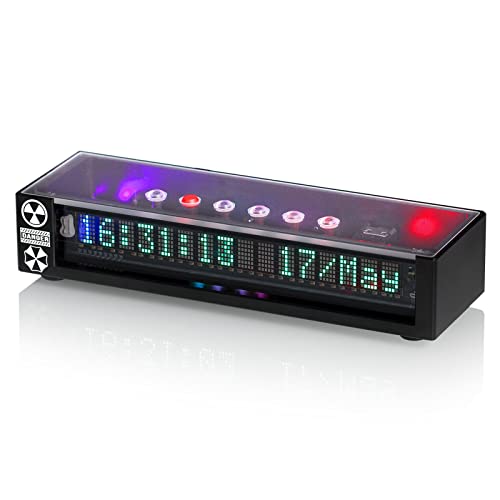 GUHPZA Vfd-Bildschirm-Digitaluhr, Musikpegelmesser, Mit RGB-Musikrhythmuslicht, WiFi-Timing, Anzeigezeit/Datum, Fernbedienung, Ornamente Für Den Schreibtisch von GUHPZA