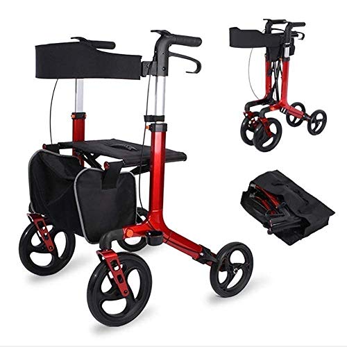 GUHPZA Zusammenklappbarer Rollator-Kombinations- Und Transportstuhl, Roter 4-Rad-Rollator Mit Korb, Einkaufshilfe Für Ältere Menschen, Zusammenklappbarer Roller Aus Aluminiumlegierung GUHPZA Zusammenklappbarer Rollator-Kombinations- Und Transportstuhl, Roter 4-Rad-Rollator Mit Korb, Einkaufshilfe Für Ältere Menschen, Zusammenklappbarer Roller Aus Aluminiumlegierung von GUHPZA