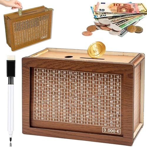 Spardose Aus Holz,Retro Sparbüchse Aufbewahrungsbox,Sparbox Mit Ziel,Sparschwein Mit Marker Sparbox Dabei Wiederverwendbare Spardose Mit Sparziel Und Zahlen Zum Ankreuzen. Spardose Aus Holz,Retro Sparbüchse Aufbewahrungsbox,Sparbox Mit Ziel,Sparschwein Mit Marker Sparbox Dabei Wiederverwendbare Spardose Mit Sparziel Und Zahlen Zum Ankreuzen. von GUIANLOU
