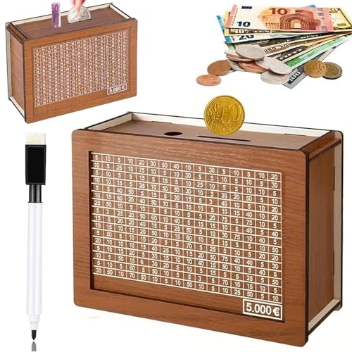 Spardose Aus Holz,Retro Sparbüchse Aufbewahrungsbox,Sparbox Mit Ziel,Sparschwein Mit Marker Sparbox Dabei Wiederverwendbare Spardose Mit Sparziel Und Zahlen Zum Ankreuzen. Spardose Aus Holz,Retro Sparbüchse Aufbewahrungsbox,Sparbox Mit Ziel,Sparschwein Mit Marker Sparbox Dabei Wiederverwendbare Spardose Mit Sparziel Und Zahlen Zum Ankreuzen. von GUIANLOU