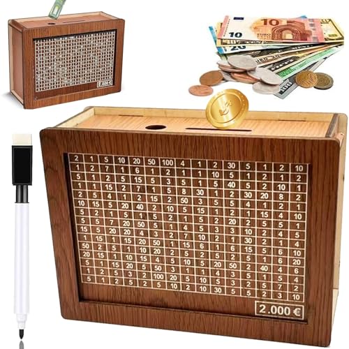 Spardose Aus Holz,Retro Sparbüchse Aufbewahrungsbox,Sparbox Mit Ziel,Sparschwein Mit Marker Sparbox Dabei Wiederverwendbare Spardose Mit Sparziel Und Zahlen Zum Ankreuzen. Spardose Aus Holz,Retro Sparbüchse Aufbewahrungsbox,Sparbox Mit Ziel,Sparschwein Mit Marker Sparbox Dabei Wiederverwendbare Spardose Mit Sparziel Und Zahlen Zum Ankreuzen. von GUIANLOU