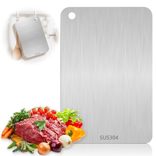 Titan Schneidebrett Schneidebrett Edelstahl Dickes Metallschneidebrett Stainless Steel Cutting Board Doppelseitiges Schneid-ebrett In Lebensmittelqualität Schneidbrett Metall Für Fleisch&Gemüse Titan Schneidebrett Schneidebrett Edelstahl Dickes Metallschneidebrett Stainless Steel Cutting Board Doppelseitiges Schneid-ebrett In Lebensmittelqualität Schneidbrett Metall Für Fleisch&Gemüse von GUIANLOU