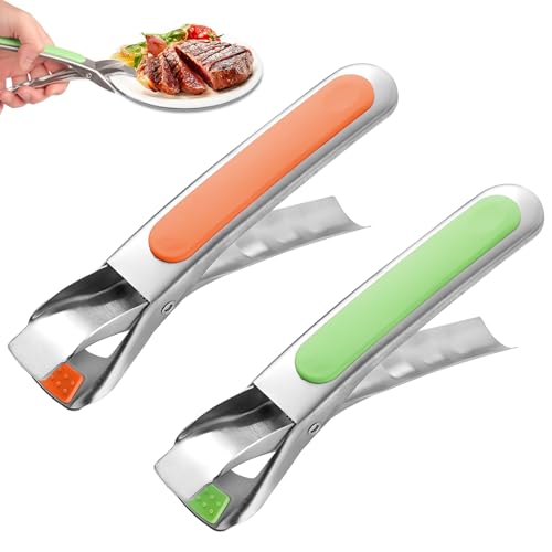 Silikon Zange für Airfryer GUICHENO 2 Stück Edelstahl Zange für Heißluftfritteuse, Anti Verbrühungs Clip, Küchenzange, Hitzebeständige Kochzange, Kratzfreie Kochzange Großartig zum Backen Grillen von GUICHENO