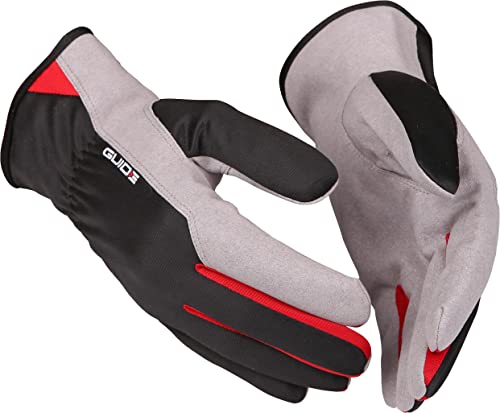 Handschuh GUIDE 761 10 Weicher und luftiges Arbeitshandschuh mit Kunstleder für die Handfläche und Polyesterrücken. Der Handschuh hat eine kurze Öffnung die das An- und Ausziehen erleichtert von GUIDE