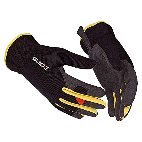 Handschuh GUIDE 765 8 Geschmeidige Arbeitshandschuhe mit Kunstleder an der Handfläche und synthetische Stretchfaser hinten Vorgeformte Finger und kurze Öffnung von GUIDE