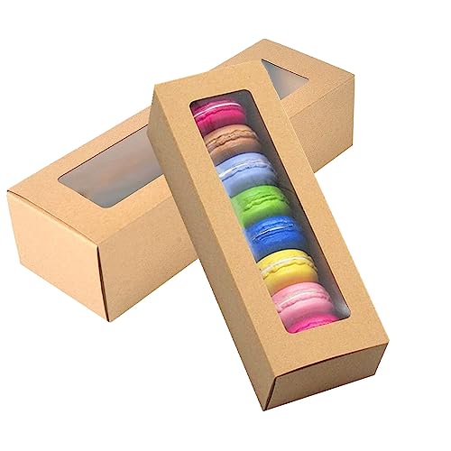 GUIFIER 30 Stück Braun Macaron Box für 5 bis 7 Makaron, Bäckerei Boxen mit Fenster, Donut Box, Kraftpapier Geschenkbox, Keksschachtel Dessertboxen, Keks Goodie Erdbeerkartons für Gebäck Kuchen GUIFIER 30 Stück Braun Macaron Box für 5 bis 7 Makaron, Bäckerei Boxen mit Fenster, Donut Box, Kraftpapier Geschenkbox, Keksschachtel Dessertboxen, Keks Goodie Erdbeerkartons für Gebäck Kuchen von GUIFIER