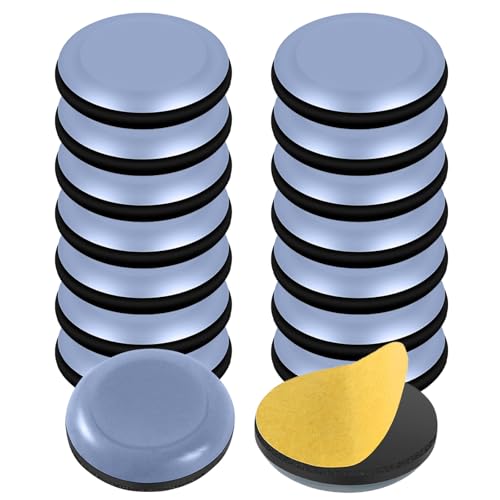 GUIGA 16 Stücke Möbelgleiter Teflon, Ø 25 mm Teflongleiter Selbstklebend, Blau Kunststoffgleiter für Stühle, Effektiver Schutz Ihrer Möbel Stühle Böden von GUIGA