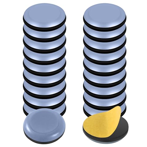 GUIGA 20 Stücke Möbelgleiter Teflon, Ø 20 mm Teflongleiter Selbstklebend, Blau Kunststoffgleiter für Stühle, Effektiver Schutz Ihrer Möbel Stühle Böden von GUIGA