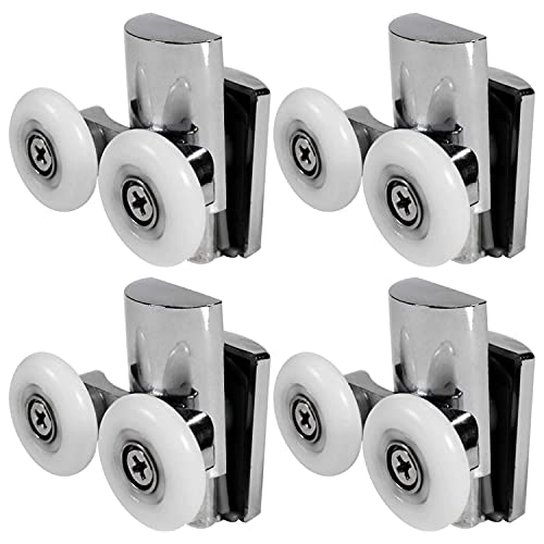 GUIJIALY 4Pcs DuschtüRräDer 23Mm DuschtüRrollen Heavy Duty Zinklegierung Doppelrad für Beide Flachen DuschschiebetüRen von GUIJIALY