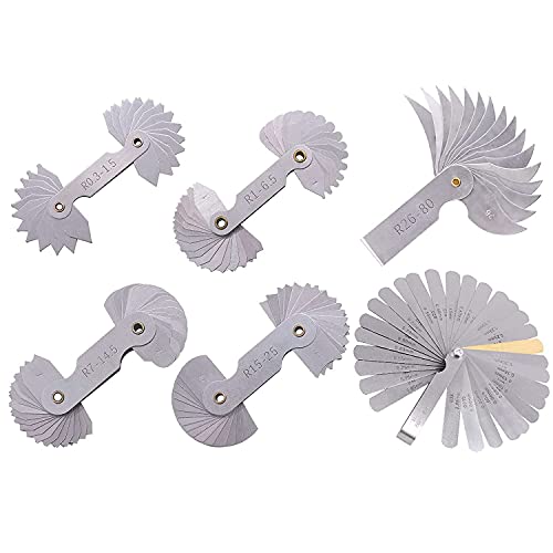 6 StüCk Rostfreier Radius Lehre mit FüHler Lehren Set Bogen Radius Verrundung Lehre und 0,04-0,88 Mm Abstand Messung Werkzeug von GUIJIALY