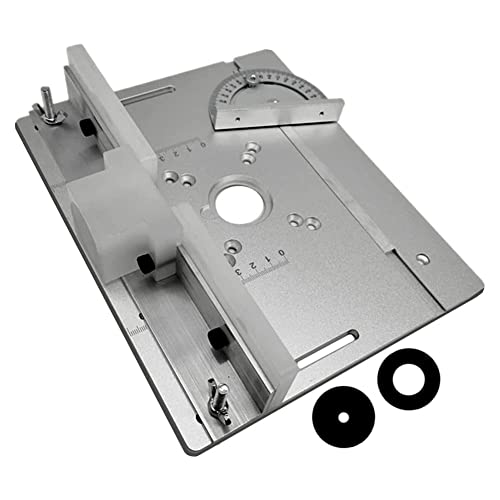 GUIJIALY Einlegeplatte für FräStisch mit Gehrungslehre für HolzbearbeitungsbäNke, TischkreissäGe, Multifunktionale Trimmer-Graviermaschine A von GUIJIALY