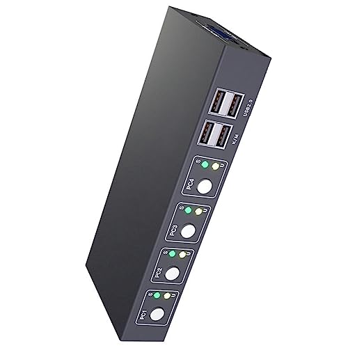 VGA KVM Switch 4 Ports VGA Video Switcher Split Screen HD Display Enhancer Splitter Adapter für PC Monitor Projektor, 500389286 VGA KVM Switch 4 Ports VGA Video Switcher Split Screen HD Display Enhancer Splitter Adapter für PC Monitor Projektor, 500389286 von GUIJIALY