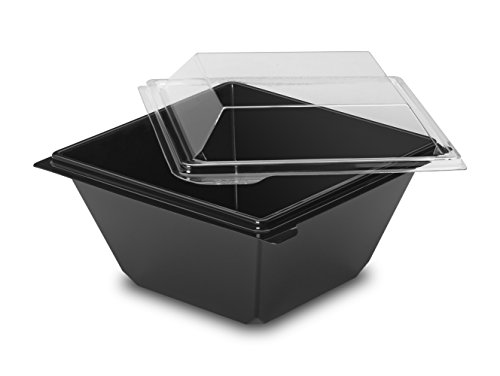 GUILLIN carpot371pn Karton Topf Salat Deckel Boden unabhängigen, Kunststoff, schwarz, 11,4 x 11,4 x 5,5 cm von GUILLIN