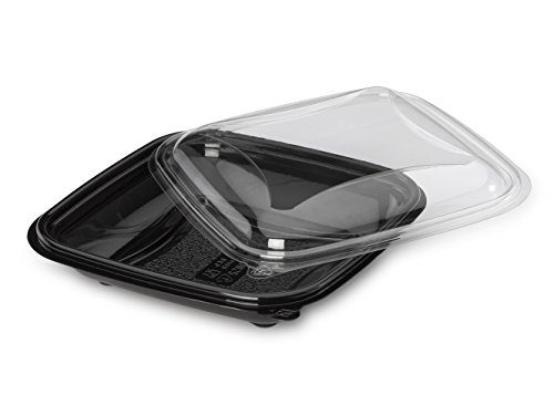 GUILLIN – crudipack cr0370 N Pack 4 Sachets von 80 Boxen Salat Hat Deckel Kristall Antifog unabhängigen, Kunststoff, schwarz/transparent, 16 x 16 x 4,5 cm von GUILLIN