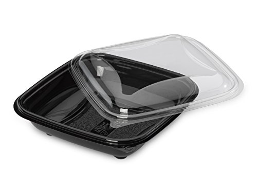 GUILLIN – crudipack cr0500 N Pack 4 Sachets von 80 Boxen Salat Hat Deckel Kristall Antifog unabhängigen, Kunststoff, schwarz/transparent, 16 x 16 x 5,5 cm von GUILLIN